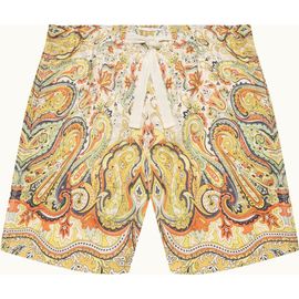 Orlebar Brown Orlebar Brown Alex Linen Relaxed Fit Linen Shorts with Fairground Print