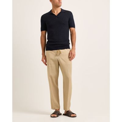 Orlebar Brown Orlebar Brown Alex Lino Relaxed Fit Italian Linen Drawcord Zip Fly Trousers