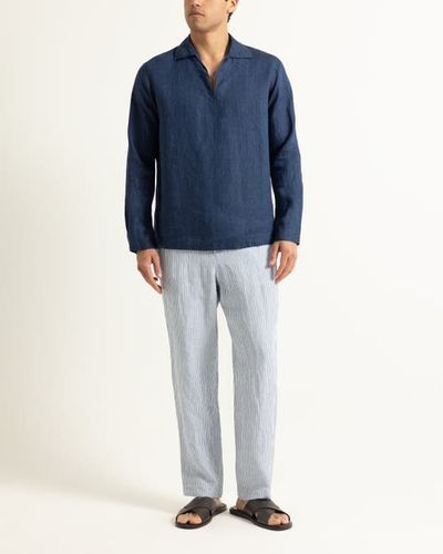 Orlebar Brown Orlebar Brown Alex Relaxed Fit Fine Hemp Stripe Trousers