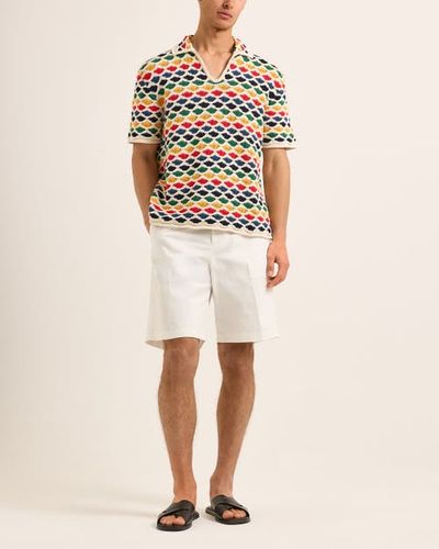 Orlebar Brown Orlebar Brown Batten Crochet Polo Fairground Polo Shirt