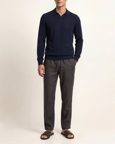 Orlebar Brown Orlebar Brown Bresson Cashmere Classic Fit Long Sleeve Polo Shirt