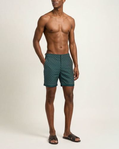 Orlebar Brown Orlebar Brown Bulldog Mid-Length Printed Border Swim Shorts
