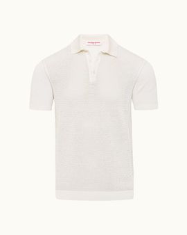 Orlebar Brown Orlebar Brown Burnham Tailored Fit Tie Stitch Knit Polo Shirt