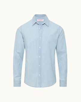 Orlebar Brown Orlebar Brown Giles Chambray Tailored Fit Chambray Shirt