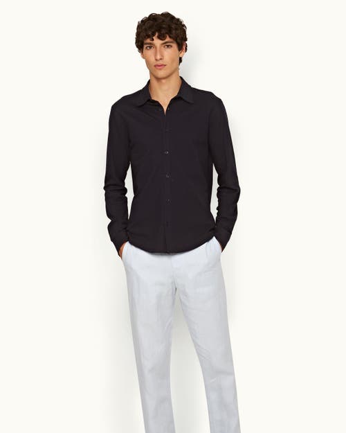 Orlebar Brown Orlebar Brown Giles Pique Classic Collar Cotton Pique Shirt