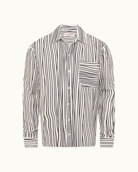 Orlebar Brown Orlebar Brown Grasmoor Linen Relaxed Fit Linen Stripe Shirt