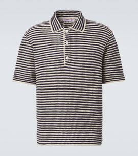 Orlebar Brown Orlebar Brown Lowry striped crochet cotton polo sweater