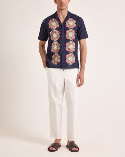 Orlebar Brown Orlebar Brown Maitan Broderie Relaxed Fit Broderie Anglaise Shirt