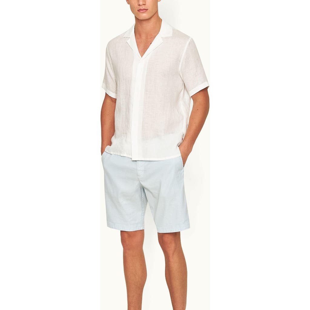Orlebar Brown Orlebar Brown Maitan Lino Relaxed Fit Capri Collar Italian Linen Shirt