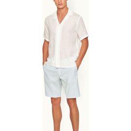 Orlebar Brown Orlebar Brown Maitan Lino Relaxed Fit Capri Collar Italian Linen Shirt
