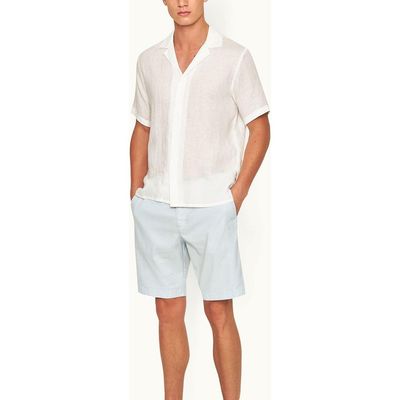 Orlebar Brown Orlebar Brown Maitan Lino Relaxed Fit Capri Collar Italian Linen Shirt