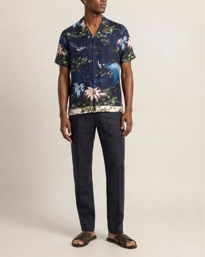 Orlebar Brown Orlebar Brown Maitan Relaxed Fit Short Sleeve Silk Blend Shirt