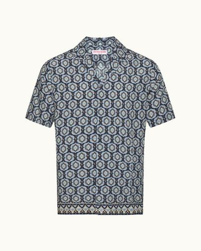 Orlebar Brown Orlebar Brown Maitan Silk Relaxed Fit Silk Passetto Shirt