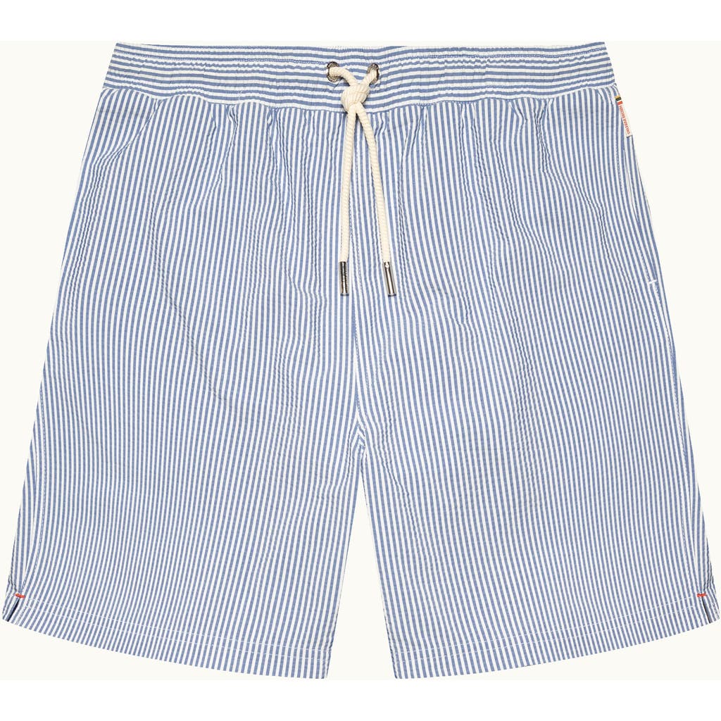 Orlebar Brown Orlebar Brown Mastiff Seersucker Longest-Length Relaxed Fit Drawcord Swim Shorts