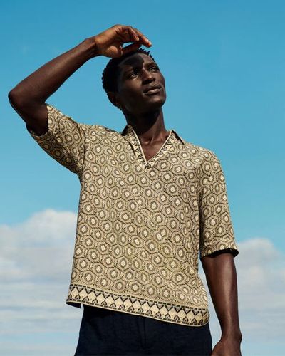 Orlebar Brown Orlebar Brown Ridley Relaxed Fit Passetto Print Short Sleeve Overhead Shirt