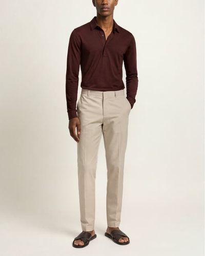 Orlebar Brown Orlebar Brown Sebastian Merino Long-sleeve Merino Polo Shirt