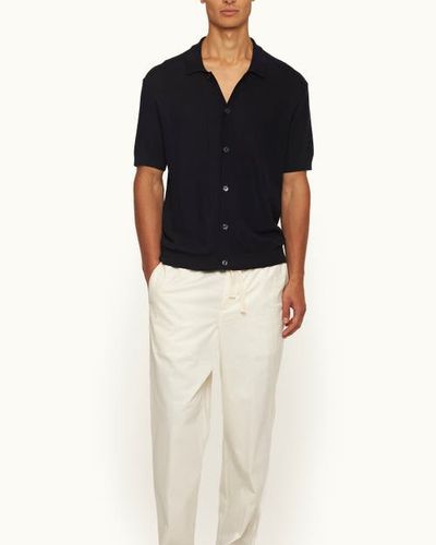 Orlebar Brown Orlebar Brown Tiernan Classic Fit Capri Collar Mercerised Cotton Shirt