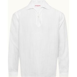 Orlebar Brown Orlebar Brown Vincent Linen Relaxed Fit Linen Long Sleeve Overhead Shirt