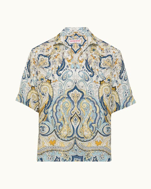 Orlebar Brown Orlebar Brown Vincent Linen Relaxed Fit Overhead Linen Shirt with Fairground Print