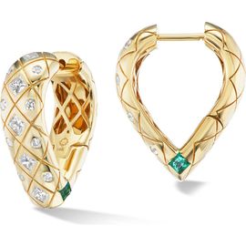 Orly Marcel Orly Marcel Mama Bliss Diamond & Emerald Hoop Earrings