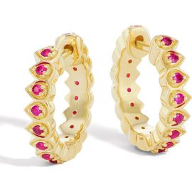 Orly Marcel Orly Marcel Mandala Petal Ruby Huggie Hoop Earrings