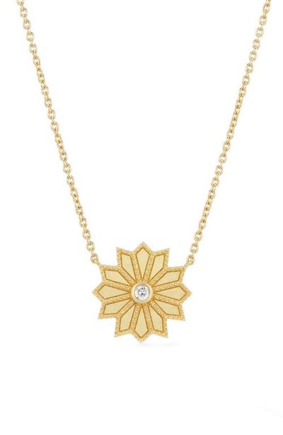 Orly Marcel Orly Marcel Mini Sacred Flower Diamond Pendant Necklace