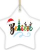 OrnamentallyYou OrnamentallyYou Believe Santa Hat Reindeer Star Ceramic Ornament - 1