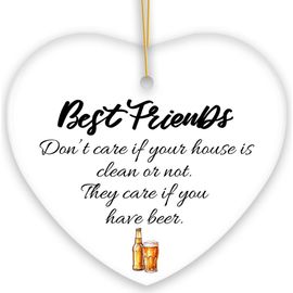 OrnamentallyYou OrnamentallyYou Best Friends Beer Lovers Heart Ornament - Version 1