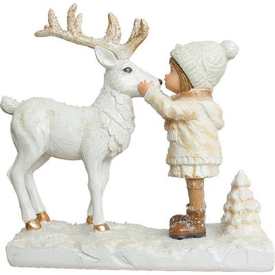 OrnamentallyYou OrnamentallyYou Charming Deer And Little Girl Figurine