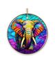 OrnamentallyYou OrnamentallyYou Forest Giants Elephant Stained Glass Style Ornament - 1