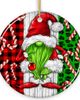 OrnamentallyYou OrnamentallyYou Green Gnome Candy Cane Plaid Ceramic Ornament - 1