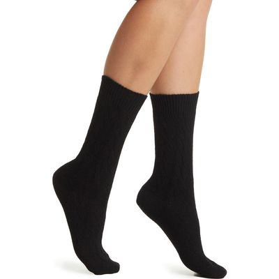 Oroblu Oroblu Gwen Cable Knit Wool Blend Crew Socks
