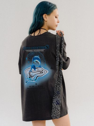 orogee Dolphin Freedom Two-way T-shirt [Dark Grey]