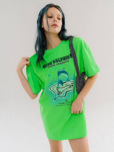 orogee Dolphin Freedom Two-way T-shirt [Island Green]