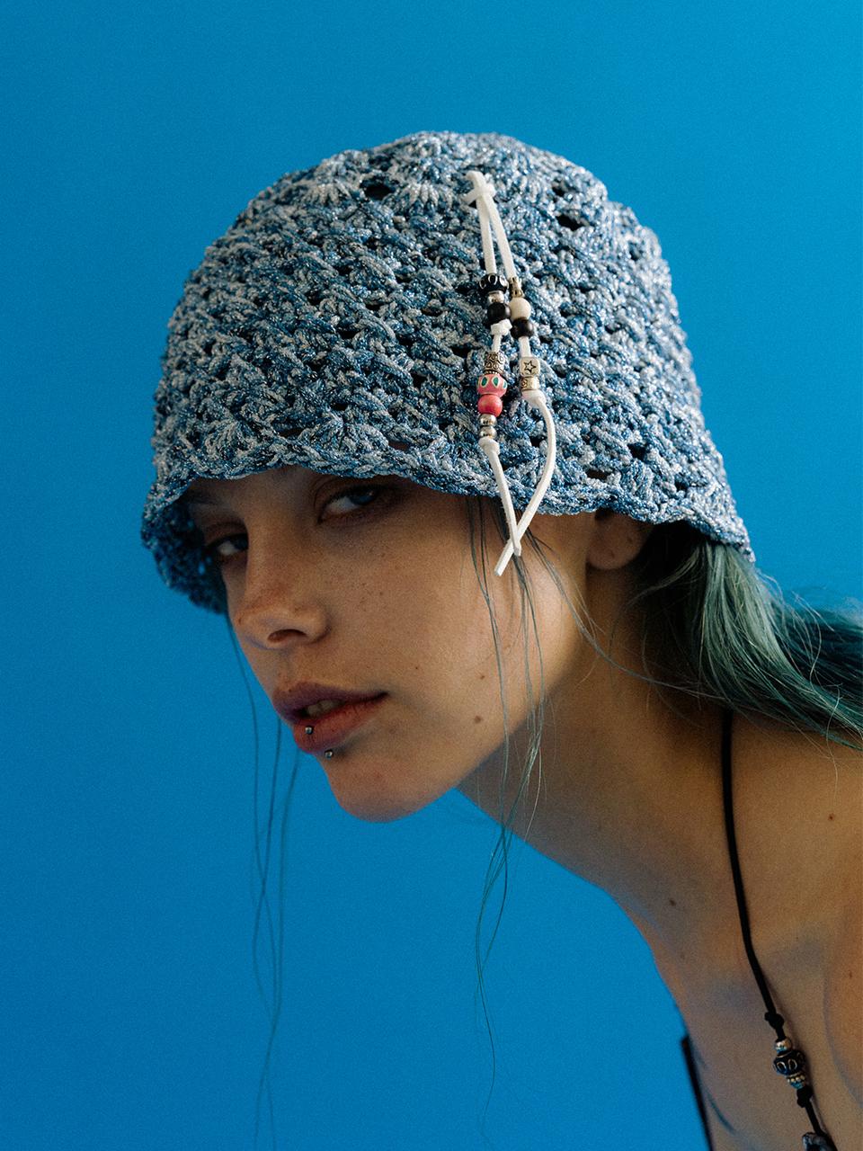 orogee Shell Knit Bucket Hat [Blue]