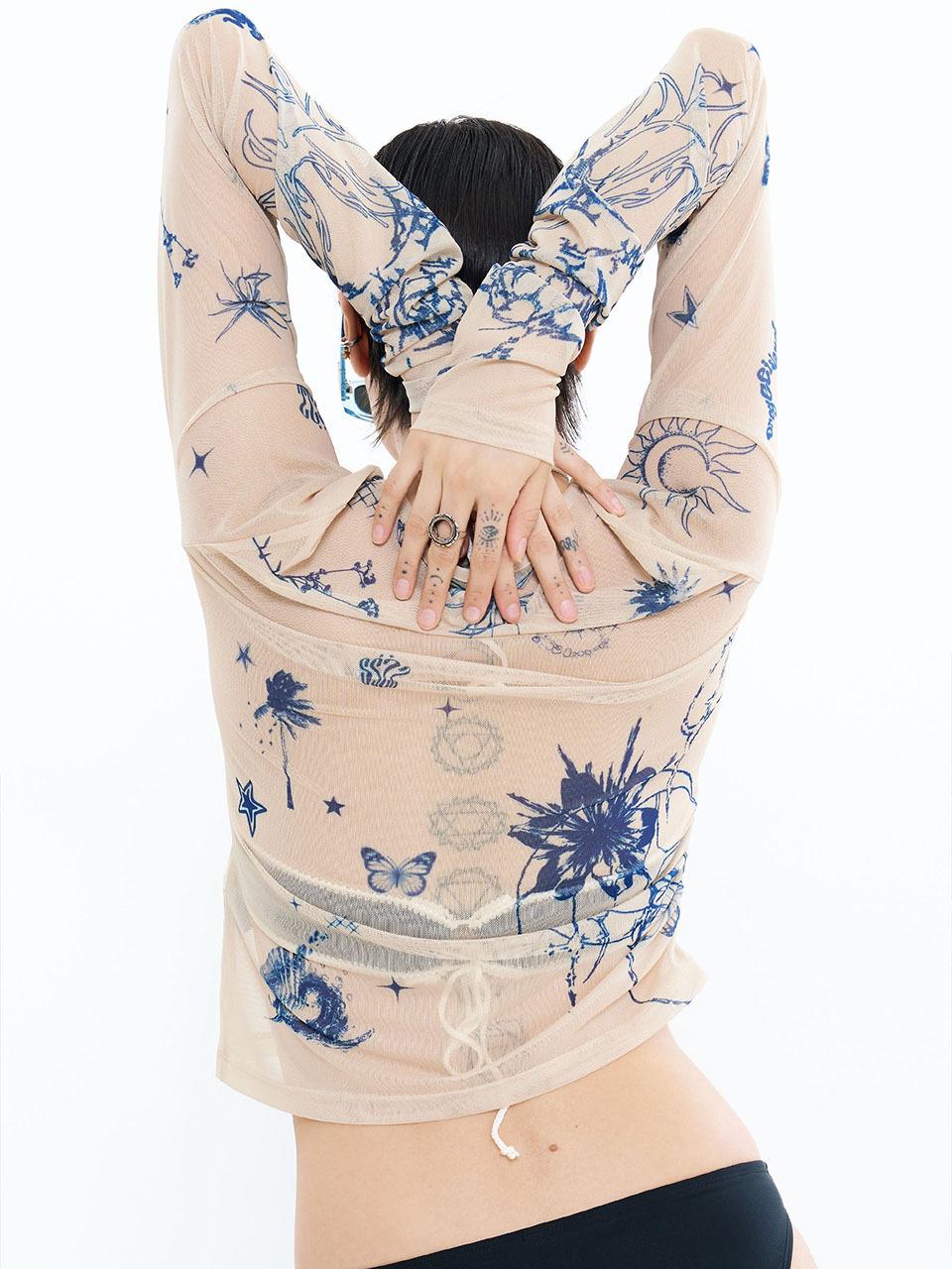 orogee THISTLE CANVAS MESH TOP [BEIGE]