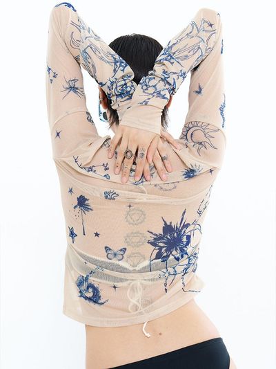 orogee THISTLE CANVAS MESH TOP [BEIGE]