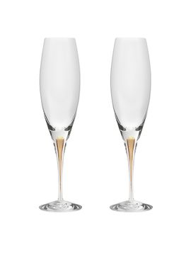 Orrefors Intermezzo Gold 2-Piece Champagne Glass Set