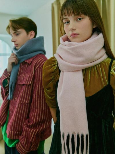ORYANY Baby Wool Premium Winter Muffler [Baby Pink]