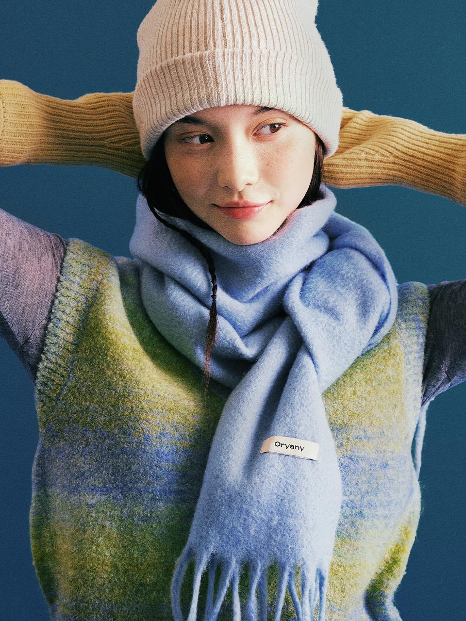 ORYANY Premium Handmade Wool Muffler [Baby Blue] (OBFXMF08)