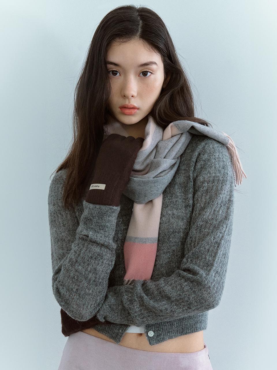ORYANY Wool Cashmere Fingerhole Short Gloves [BROWN]