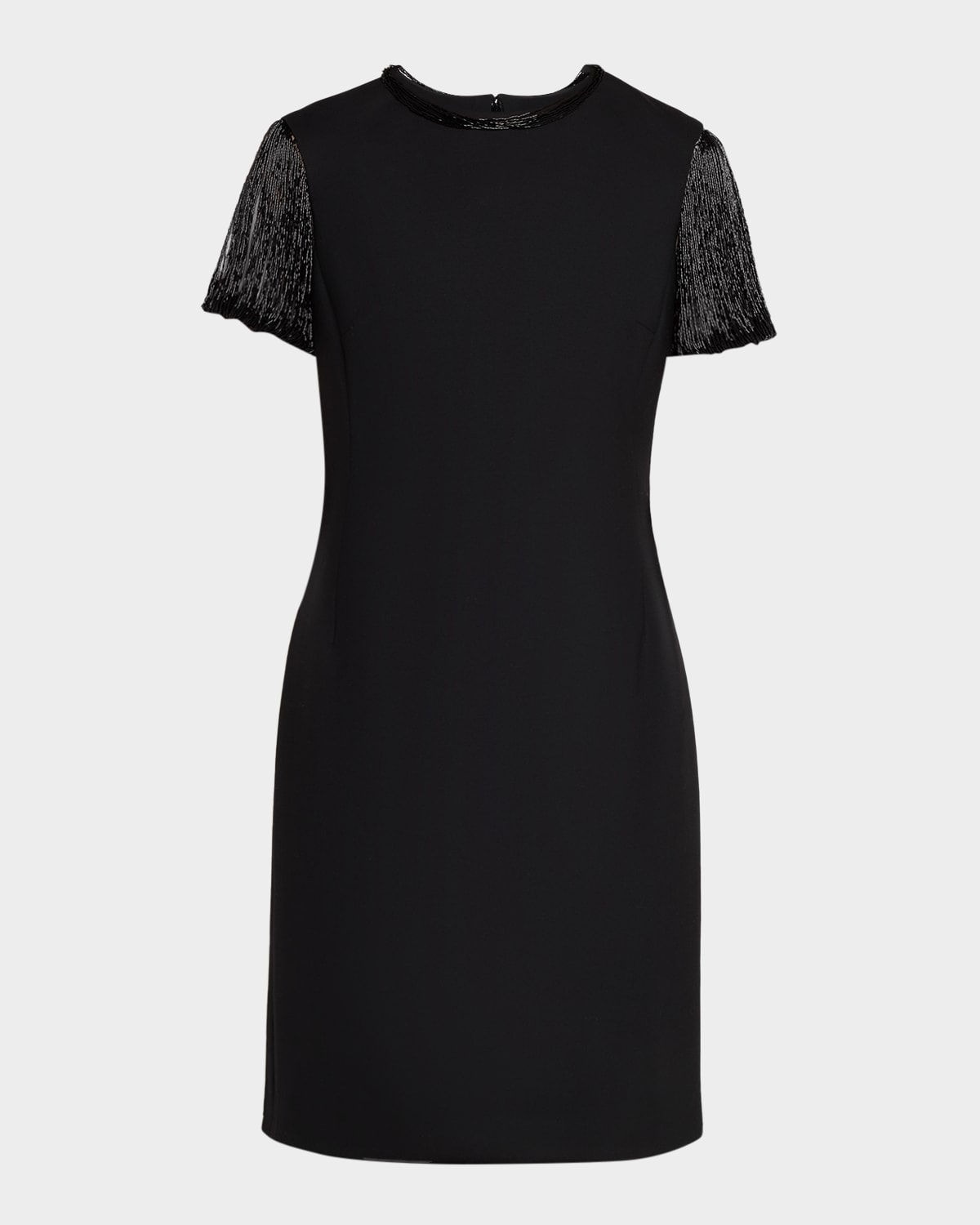 Oscar de la Renta Bugle Bead Embroidered Cocktail Dress