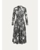 Oscar de la Renta Chine Peony Print Cotton Belted Midi Shirtdress - 1
