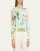 Oscar de la Renta Dominican Floral-Print Crewneck Cardigan - 4