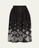 Oscar de la Renta Fern Embroidered Midi Party Skirt - 1