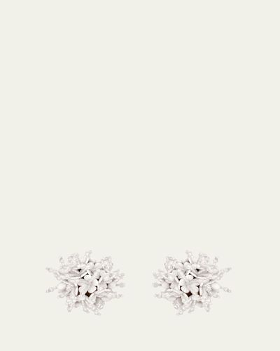 Oscar de la Renta Firework Clip-On Stud Earrings, White