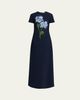 Oscar de la Renta Floral Beaded Short-Sleeve A-Line Gown - 1