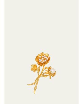 Oscar de la Renta Golden Bouquet Brooch