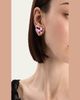 Oscar de la Renta Large Crystal Heart Stud Earrings - 2