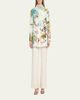 Oscar de la Renta Long-Sleeve Landscape-Print Double-Breasted Jacket - 2